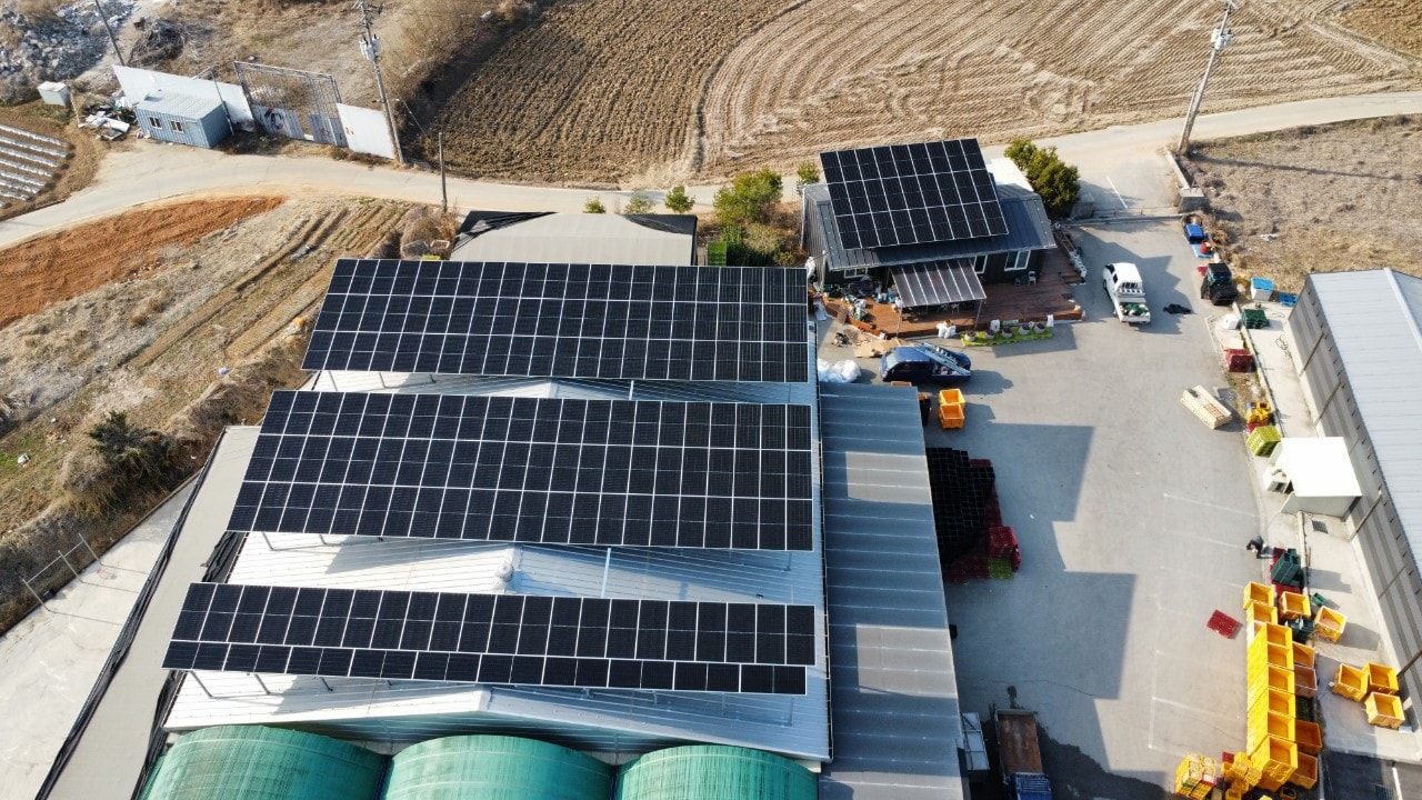 경기도 안성시 150kW 태양광 시공 현장