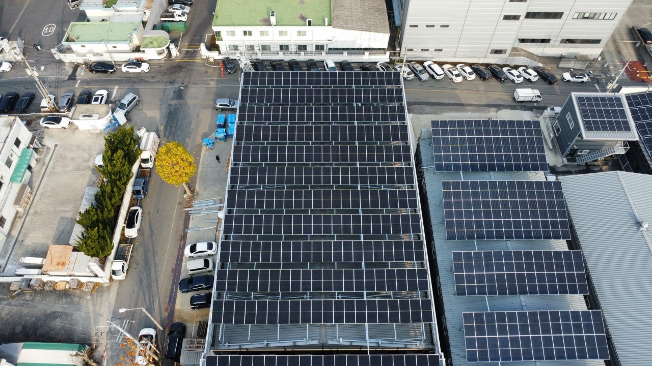 대전광역시 150kW 태양광 시공 현장